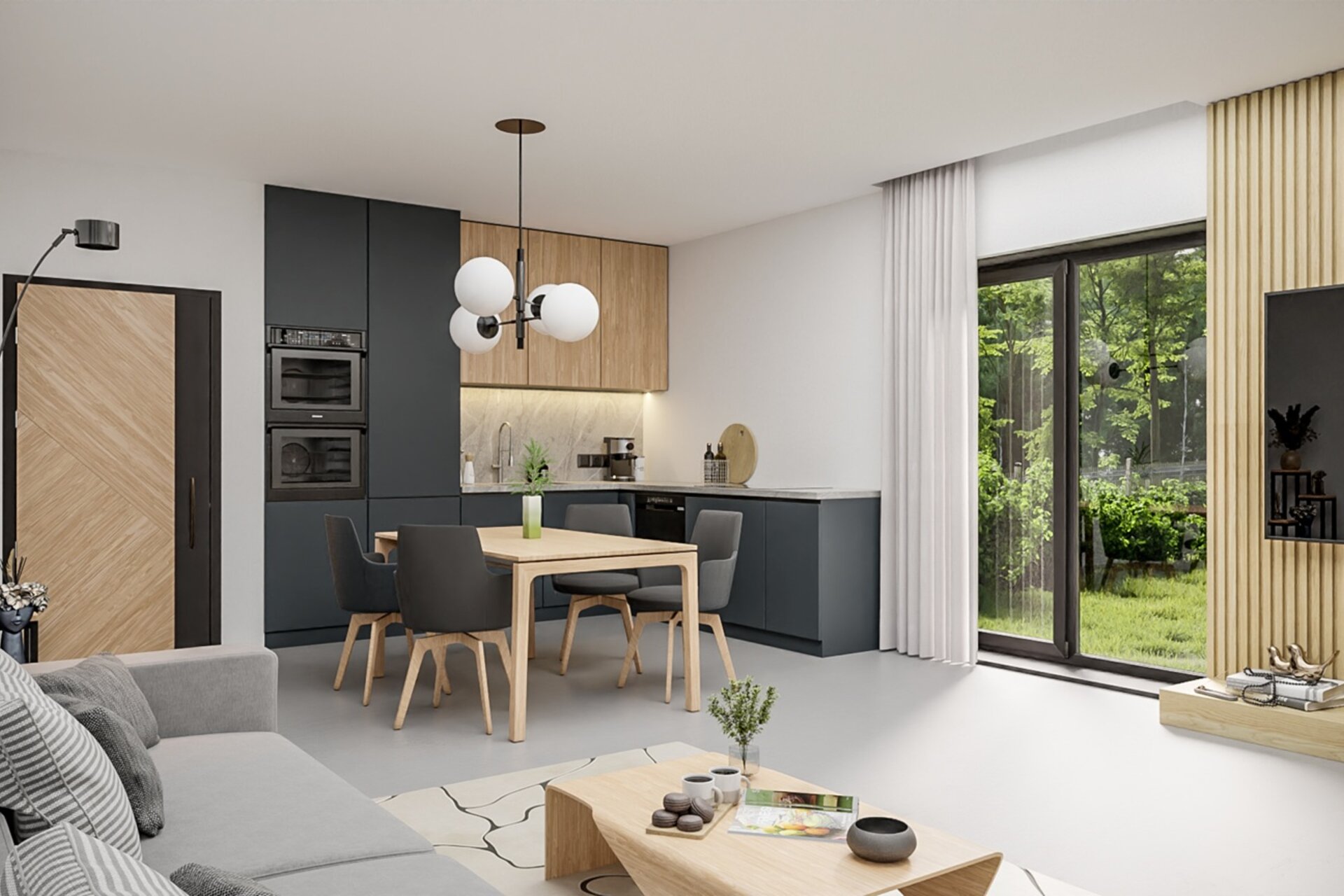 Vizualizace obývacího pokoje