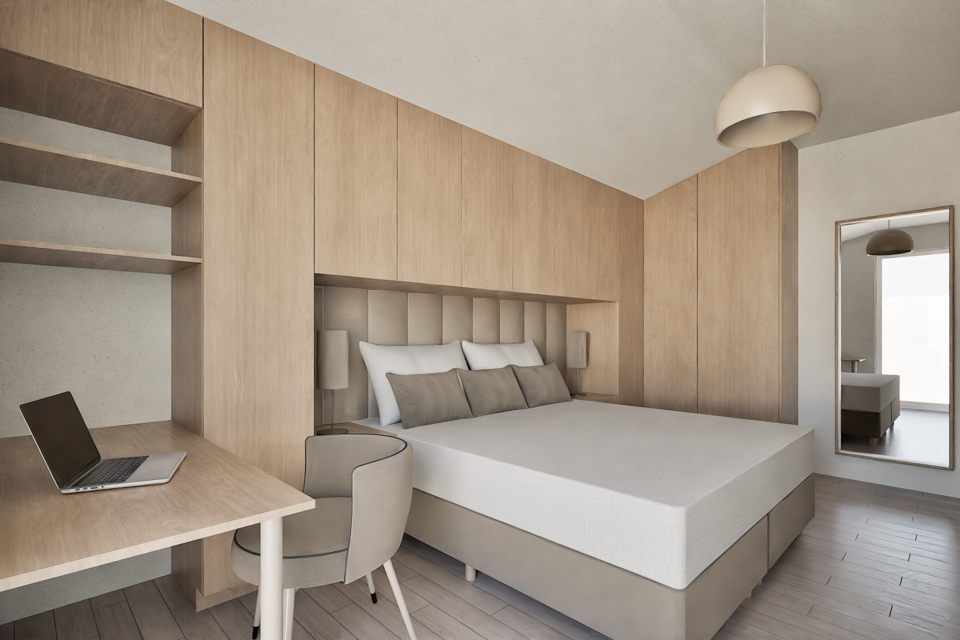 vizualizace interiéru - ložnice