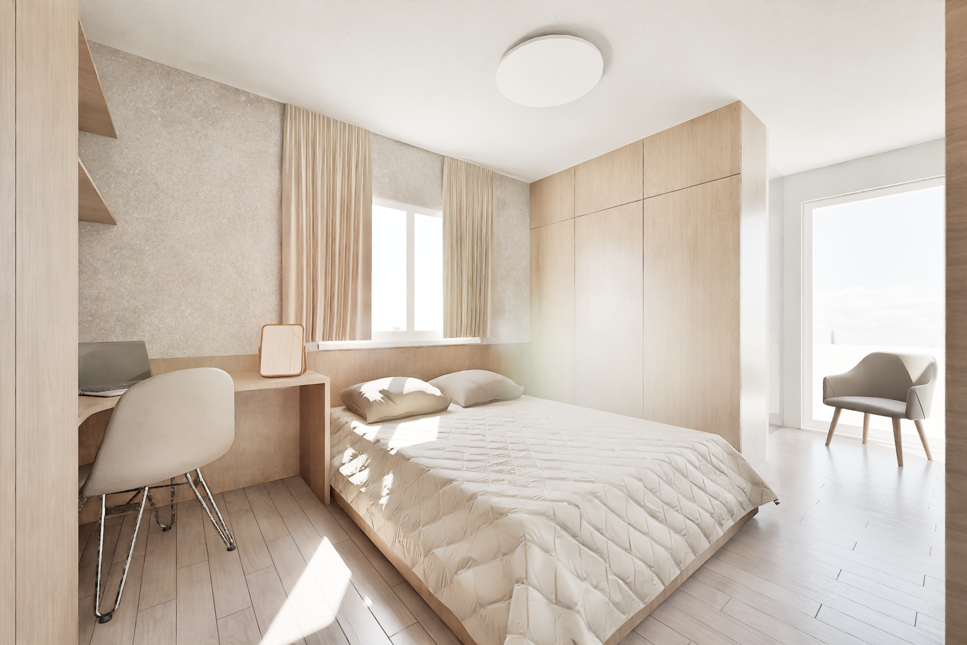 vizualizace interiéru - ložnice