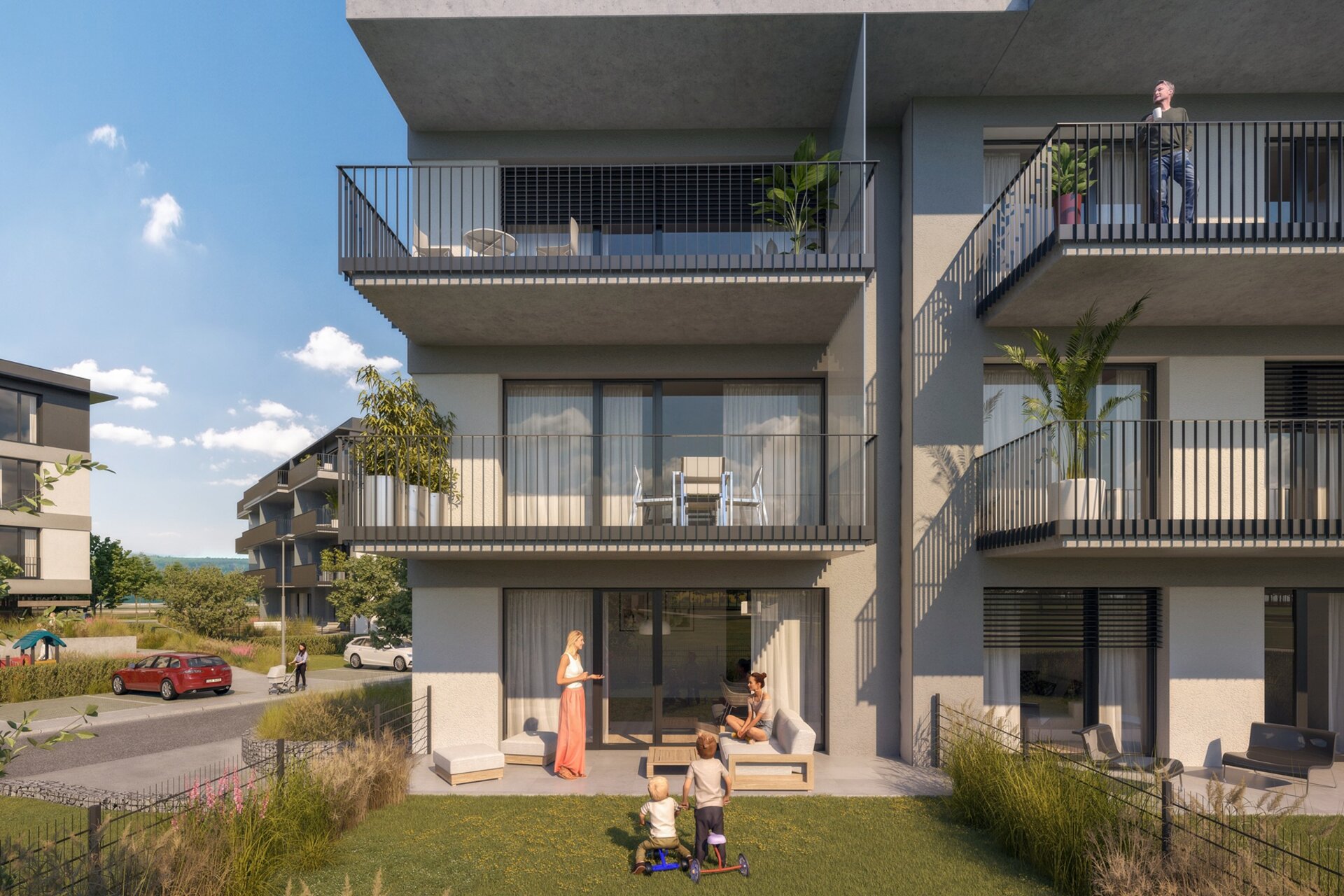Dům + přízemní zahrada + balkon/terasa Dům + přízemní zahrada + balkon/terasa