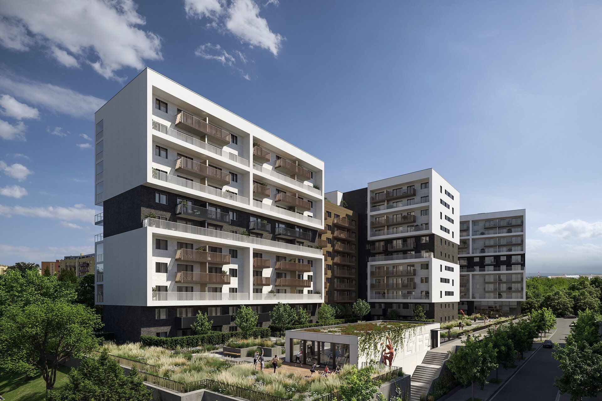 Pohled na projekt v okolí z jihozápadu