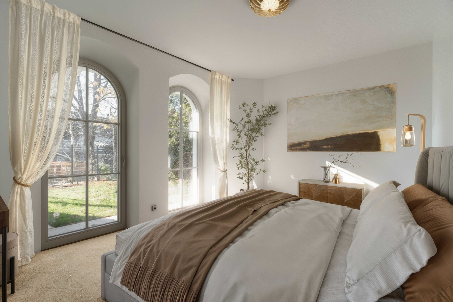 Ložnice v přízemním bytě