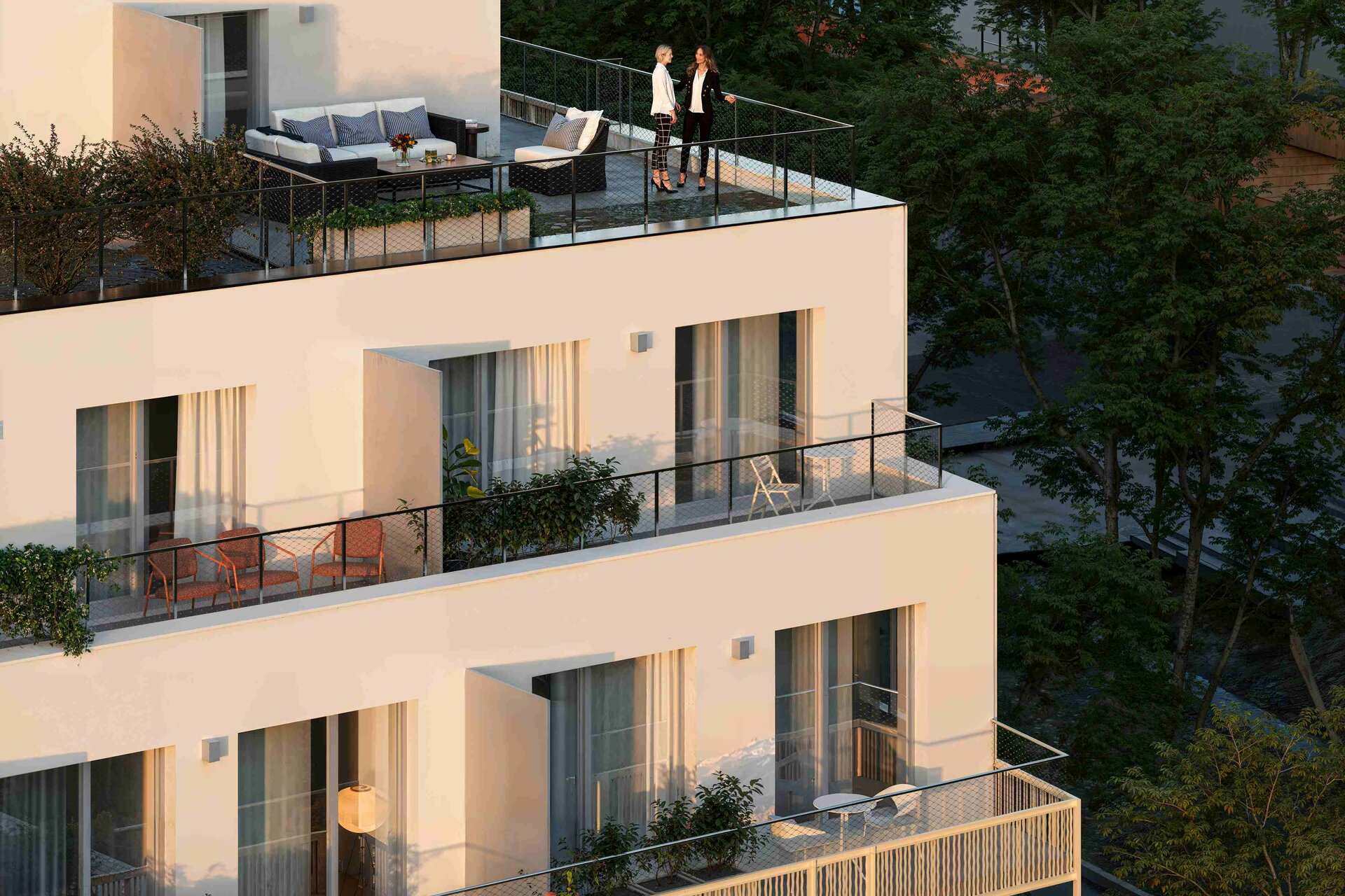 Střešní zahrady vytvářejí prostor pro klid a odpočinek